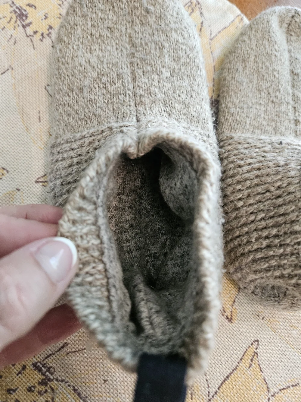 Bombas Kids Knit Slipper Socks - Beige/gray